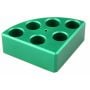 Green quarter reaction block, 6 holes 8ml reaction vessel 17.75mm dia x 26mm depth