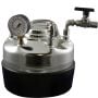 1-Gal 316SS Pressure Vessel (includes: pressure gauge, safety relief valve, hose barb connectors
