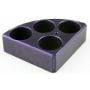 Purple quarter reaction block, 4 holes 20 ml reaction vessel 28mm dia x 24mm depth