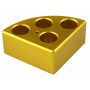 Gold quarter reaction block, 4 holes 16ml reaction vessel 21.6mm dia x 31.7mm depth