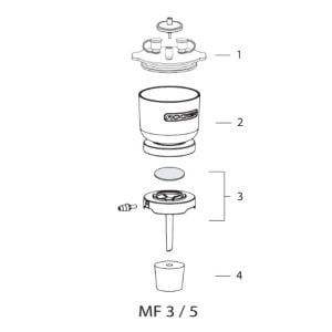 Rocker MF5 Magnetic Filter Funnel w/ Lid Kit, 500mL, 47mm