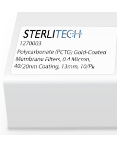 Polycarbonate (PCTG) Gold-Coated Membrane Filters, 0.4 Micron, 40/20nm Coating, 13mm, 10/Pk