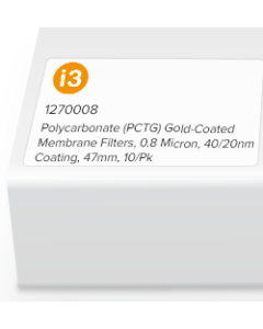 Polycarbonate (PCTG) Gold-Coated Membrane Filters, 0.8 Micron, 40/20nm Coating, 47mm, 10/Pk