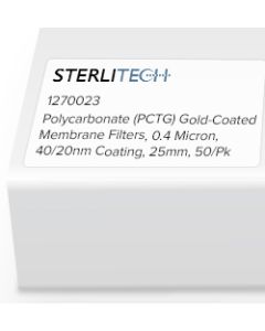 Polycarbonate (PCTG) Gold-Coated Membrane Filters, 0.4 Micron, 40/20nm Coating, 25mm, 50/Pk