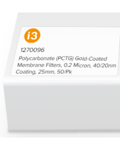 Polycarbonate (PCTG) Gold-Coated Membrane Filters, 0.2 Micron, 40/20nm Coating, 25mm, 50/Pk