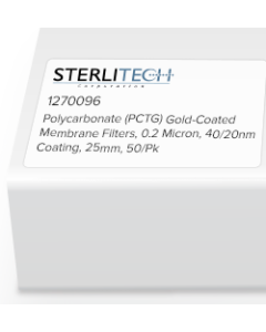 Polycarbonate (PCTG) Gold-Coated Membrane Filters, 0.2 Micron, 40/20nm Coating, 25mm, 50/Pk