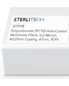 Polycarbonate (PCTG) Gold-Coated Membrane Filters, 0.2 Micron, 40/20nm Coating, 47mm, 10/Pk