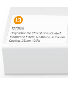 Polycarbonate (PCTG) Gold-Coated Membrane Filters, 0.1 Micron, 40/20nm Coating, 25mm, 10/Pk