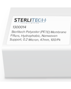 Polyester (PETE) Membrane Filters, Hydrophobic, Nonwoven Support, 0.2 Micron, 47mm, 100/Pk