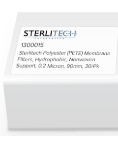 Polyester (PETE) Membrane Filters, Hydrophobic, Nonwoven Support, 0.2 Micron, 90mm, 30/Pk
