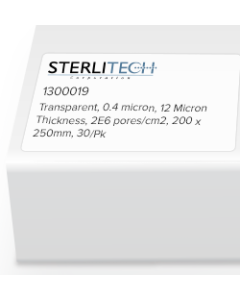 Polyester Filters, Transparent, 0.4 micron, 12 Micron Thickness, 2E6 pores/cm2, 200 x 250mm, 30/Pk
