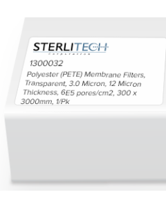 Polyester Membrane Filters, Transparent, 3.0um, 12um Thickness, 6E5 pores/cm2, 300 x 3000mm