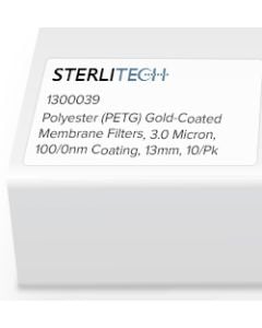 Polyester (PETG) Gold-Coated Membrane Filters, 3.0 Micron, 100/0nm Coating, 13mm, 10/Pk