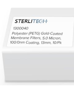 Polyester (PETG) Gold-Coated Membrane Filters, 5.0 Micron, 100/0nm Coating, 13mm, 10/Pk