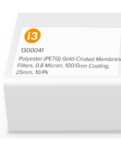 Polyester (PETG) Gold-Coated Membrane Filters, 0.8 Micron, 100/0nm Coating, 25mm, 10/Pk