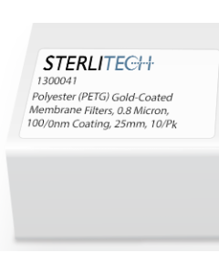 Polyester (PETG) Gold-Coated Membrane Filters, 0.8 Micron, 100/0nm Coating, 25mm, 10/Pk