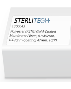 Polyester (PETG) Gold-Coated Membrane Filters, 0.8 Micron, 100/0nm Coating, 47mm, 10/Pk