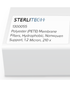 Polyester (PETE) Membrane Filters, Hydrophobic, Nonwoven Support, 1.2 Micron, 210 x 300mm, 30/Pk