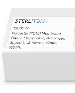 Polyester (PETE) Membrane Filters, Oleophobic, Nonwoven Support, 1.2 Micron, 47mm, 100/Pk