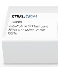 Polyethylene (PE) Membrane Filters, 0.45 Micron, 25mm, 100/Pk