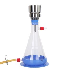 SF11, Stainless Steel Filtration Set includes 100mL/47mm Stainless Holder, No. 8 Stopper, 1000mL Receiver Flask with drain