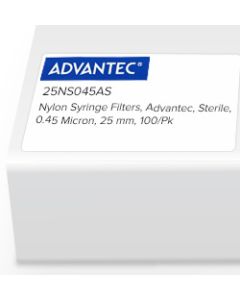 Nylon Syringe Filters, Advantec, Sterile, 0.45 Micron, 25mm, 100/Pk