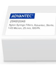Nylon Syringe Filters, Advantec, Sterile, 1.20 Micron, 25mm, 100/Pk