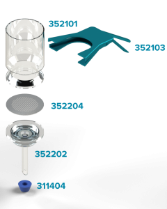 90mm Glass Microanalysis Holder, Stainless steel support, 1000 ml, KGS 90 (MFS)