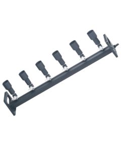 PVC Vacuum Manifold, 6-Position, Standard Cup, 2-Way Valve, KMP6