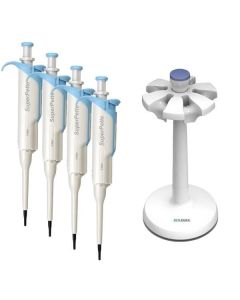 SCILOGEX SuperPette Pipettor, Starter Kit-2 (0.5-10ul, 2-20ul, 20-200ul, 100-1000ul & Carousel Stand)