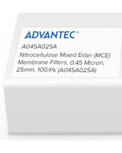 Nitrocellulose Mixed Ester (MCE) Membrane Filters, 0.45 Micron, 25mm, 100/Pk
