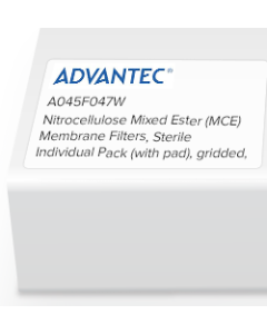 Nitrocellulose Mixed Ester (MCE) Membrane Filters, Advantec, Sterile Individual Pack (with pad), gridded, 0.45 Micron, 47mm, 1000/Pk