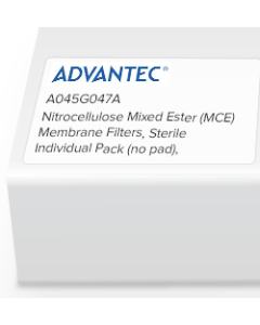 Nitrocellulose Mixed Ester (MCE) Membrane Filters, Advantec, Sterile Individual Pack (no pad), non-gridded 0.45 Micron, 47mm, 100/Pk