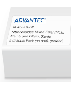 Nitrocellulose Mixed Ester (MCE) Membrane Filters, Advantec, Sterile Individual Pack (no pad), gridded, 0.45 Micron, 47mm, 1000/Pk