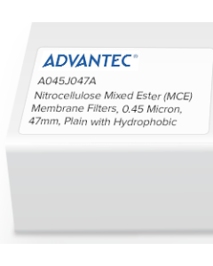 Nitrocellulose Mixed Ester (MCE) Membrane Filters, 0.45 Micron, 47mm, Plain with Hydrophobic Edge, w/o Pad, 100/Pk