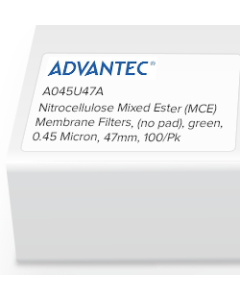 Nitrocellulose Mixed Ester (MCE) Membrane Filters, (no pad), green, 0.45 Micron, 47mm, 100/Pk