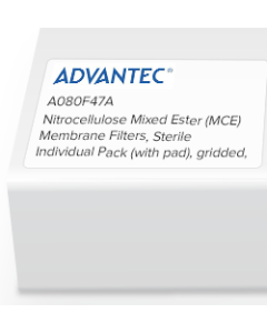 Nitrocellulose Mixed Ester (MCE) Membrane Filters, Advantec, Sterile Individual Pack (with pad), gridded, 0.8 Micron, 47mm, 100/Pk