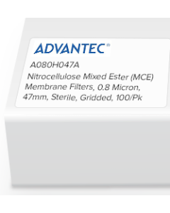 Nitrocellulose Mixed Ester (MCE) Membrane Filters, Advantec, 0.8 Micron, 47mm, Sterile, Gridded, 100/Pk