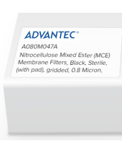 Nitrocellulose Mixed Ester (MCE) Membrane Filters, Advantec, Black, Sterile, (with pad), gridded, 0.8 Micron, 47mm, 100/Pk