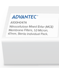 Nitrocellulose Mixed Ester (MCE) Membrane Filters, Advantec, 1.0 Micron, 47mm, Sterile Individual Pack, gridded, 100/Pk