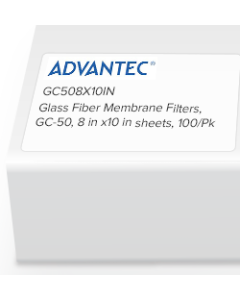Glass Fiber Membrane Filters, GC-50, 8 in x10 in sheets, 100/Pk