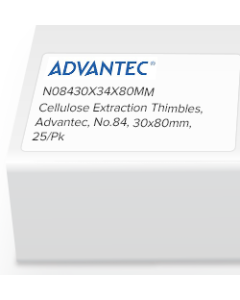 Cellulose Extraction Thimbles, Advantec, No.84, 34 X 80mm OD, 25/Pk