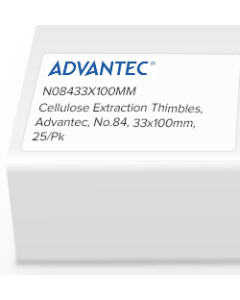 Cellulose Extraction Thimbles, Advantec, No.84, 37 X 100mm OD, 25/Pk