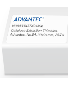 Cellulose Extraction Thimbles, Advantec, No.84, 37 X 94mm OD, 25/Pk