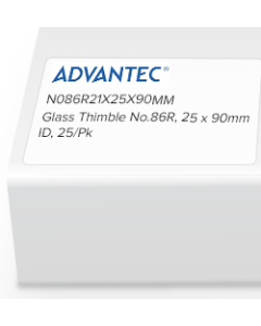 Glass Thimbles, Advantec,  No.86R, 25 X 90mm OD, 25/Pk