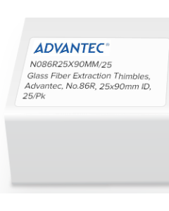 Glass Thimbles, Advantec, No.86R, 30 X 90mm OD, 25/Pk