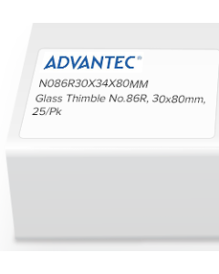 Glass Thimbles, Advantec, No.86R, 34 X 80mm OD, 25/Pk