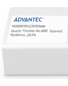 Quartz Thimbles, Advantec, No.88R, Tapered, 23 X 90mm OD, 25/Pk