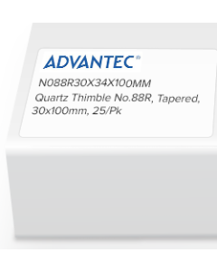 Quartz Thimbles, Advantec, No.88R, Tapered, 34 X 100mm OD, 25/Pk