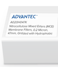 Nitrocellulose Mixed Esters (MCE) Membrane Filters, Advantec, 0.2 Micron, 47mm, Gridded with Hydrophobic Edge, Sterile w/o Pad, 100/Pk